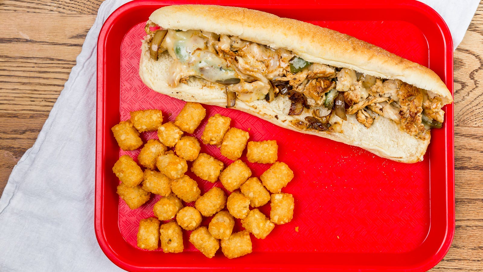 a tray of food on a table