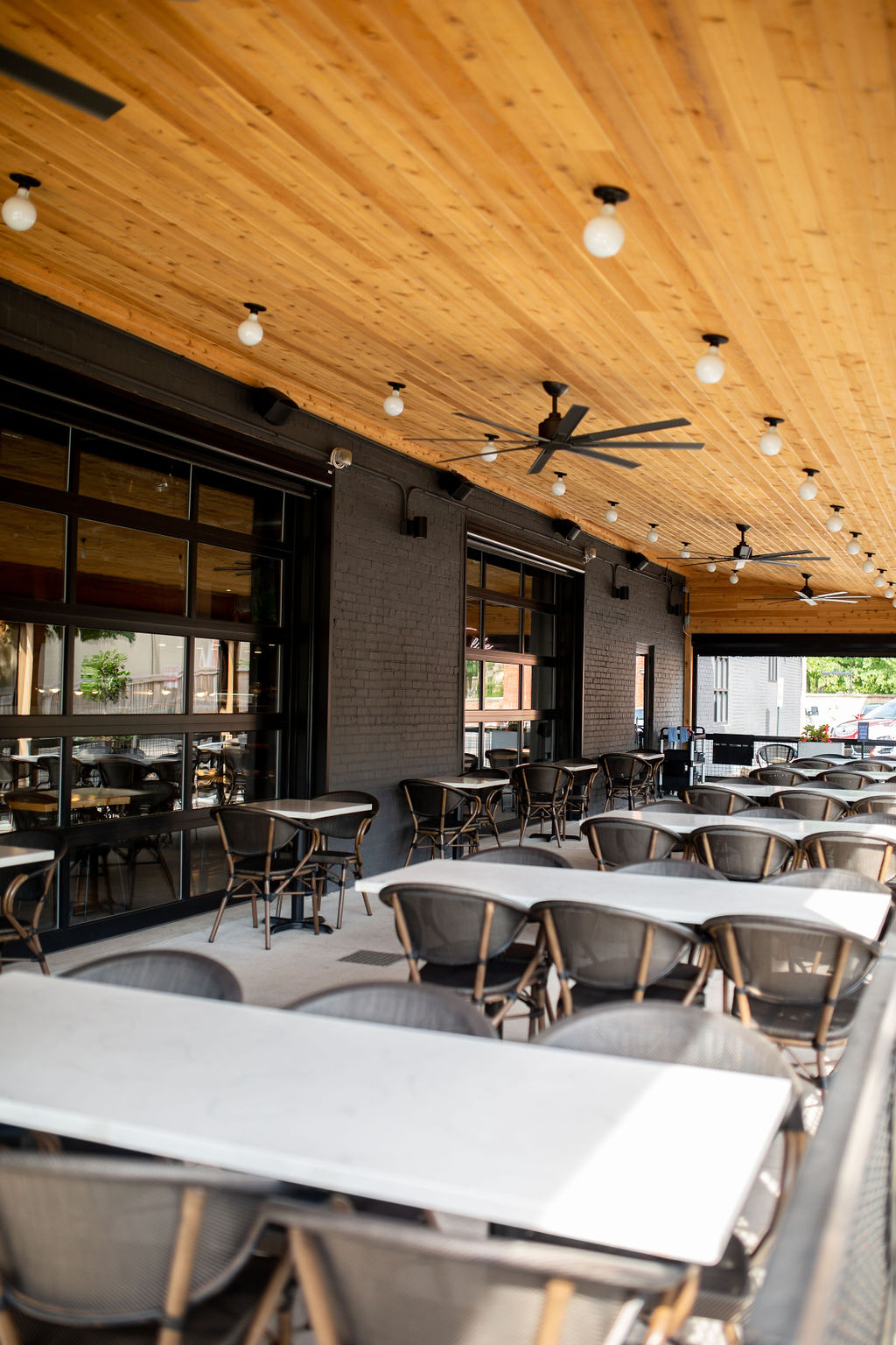 a room filled with furniture and a fireplace
