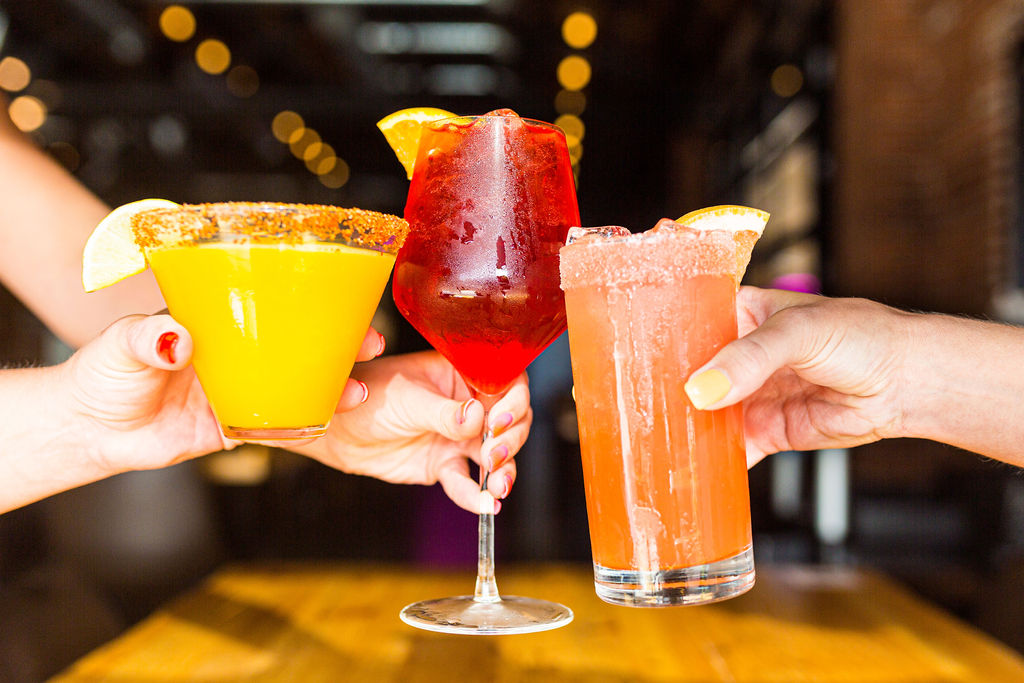 a cup of coffee and a glass of orange juice