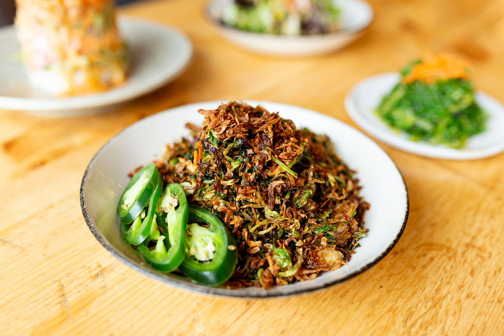 a plate of food on a table