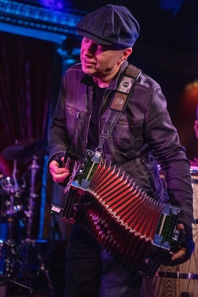 a person standing on a stage