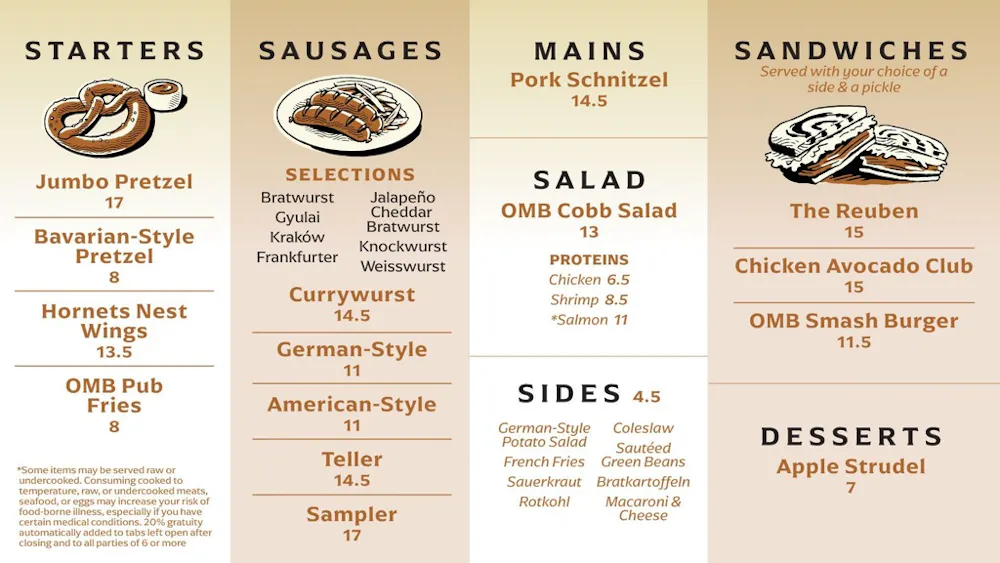 Menus | The Olde Mecklenburg Brewery in Charlotte, NC