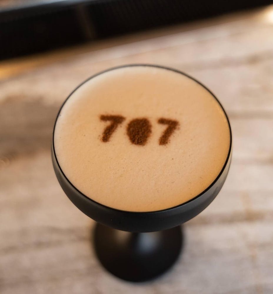 a close up of a wooden table