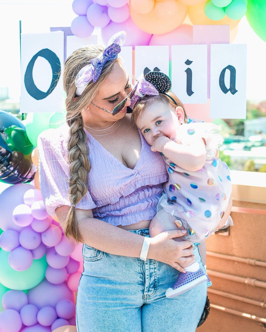 a person holding a baby