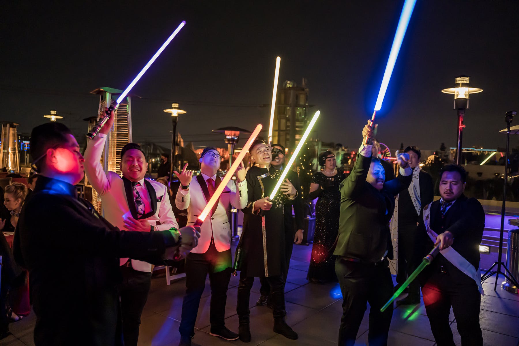 a group of people standing on a stage