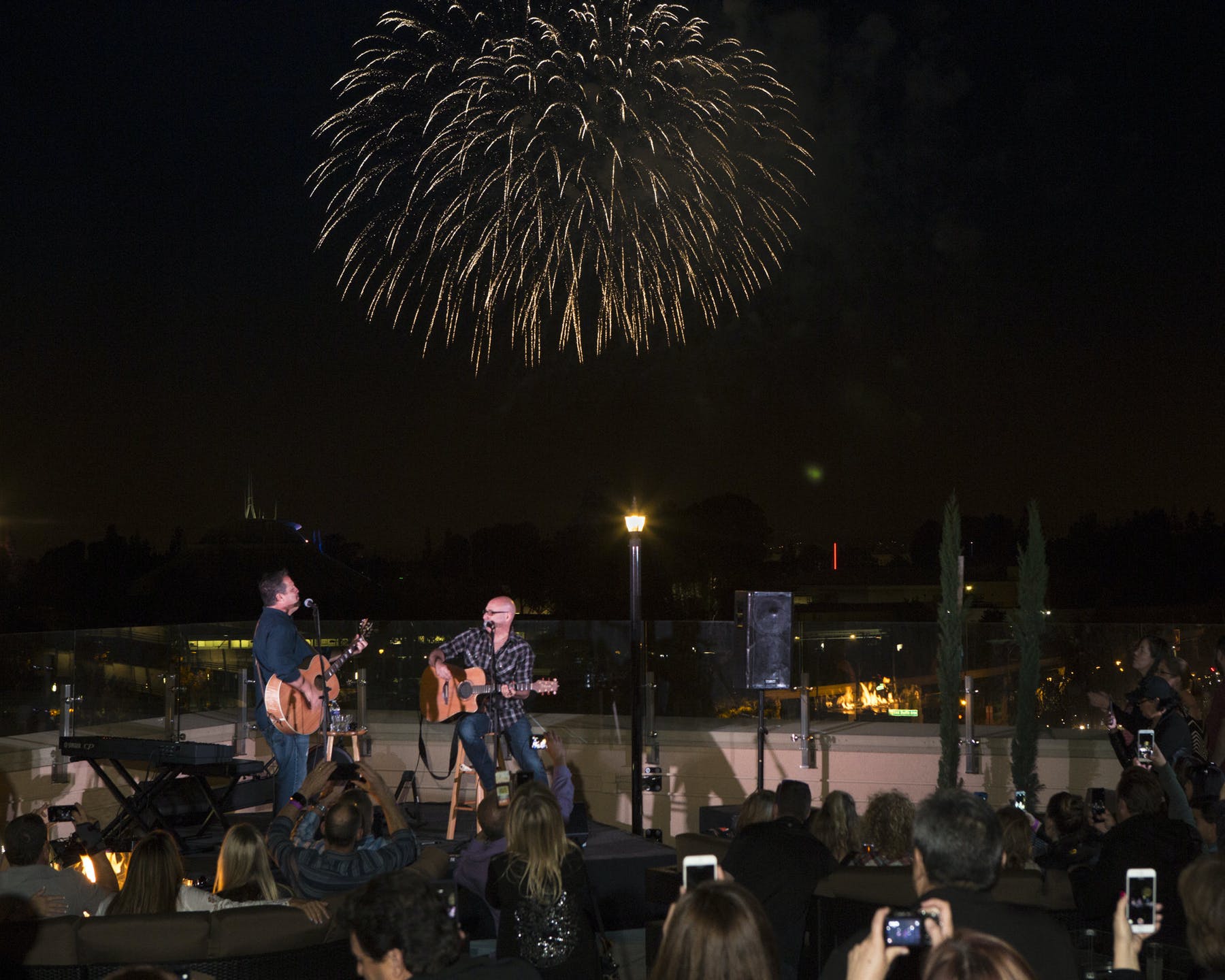 a group of fireworks in the sky