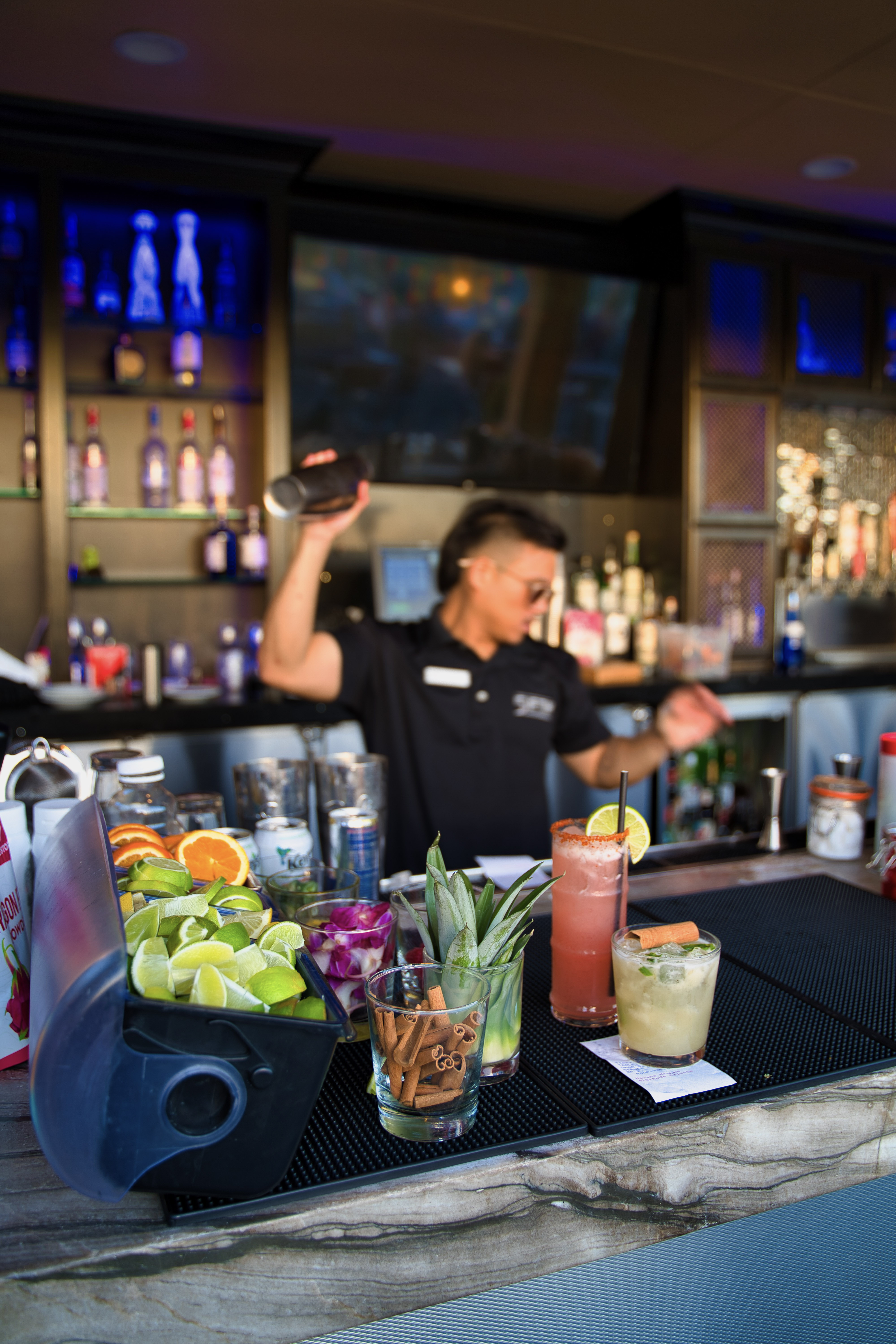 bartender making a drink