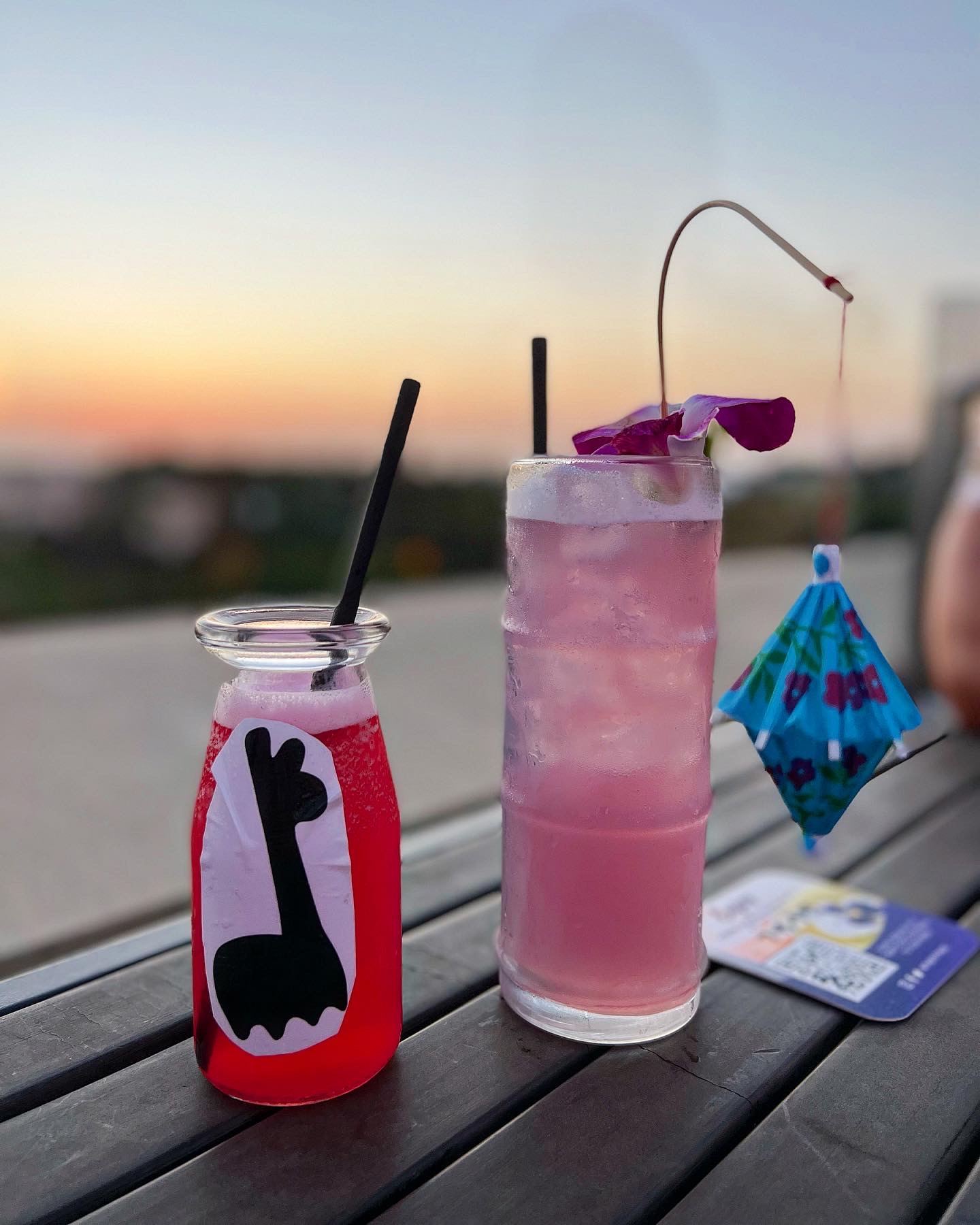 two drinks on a table