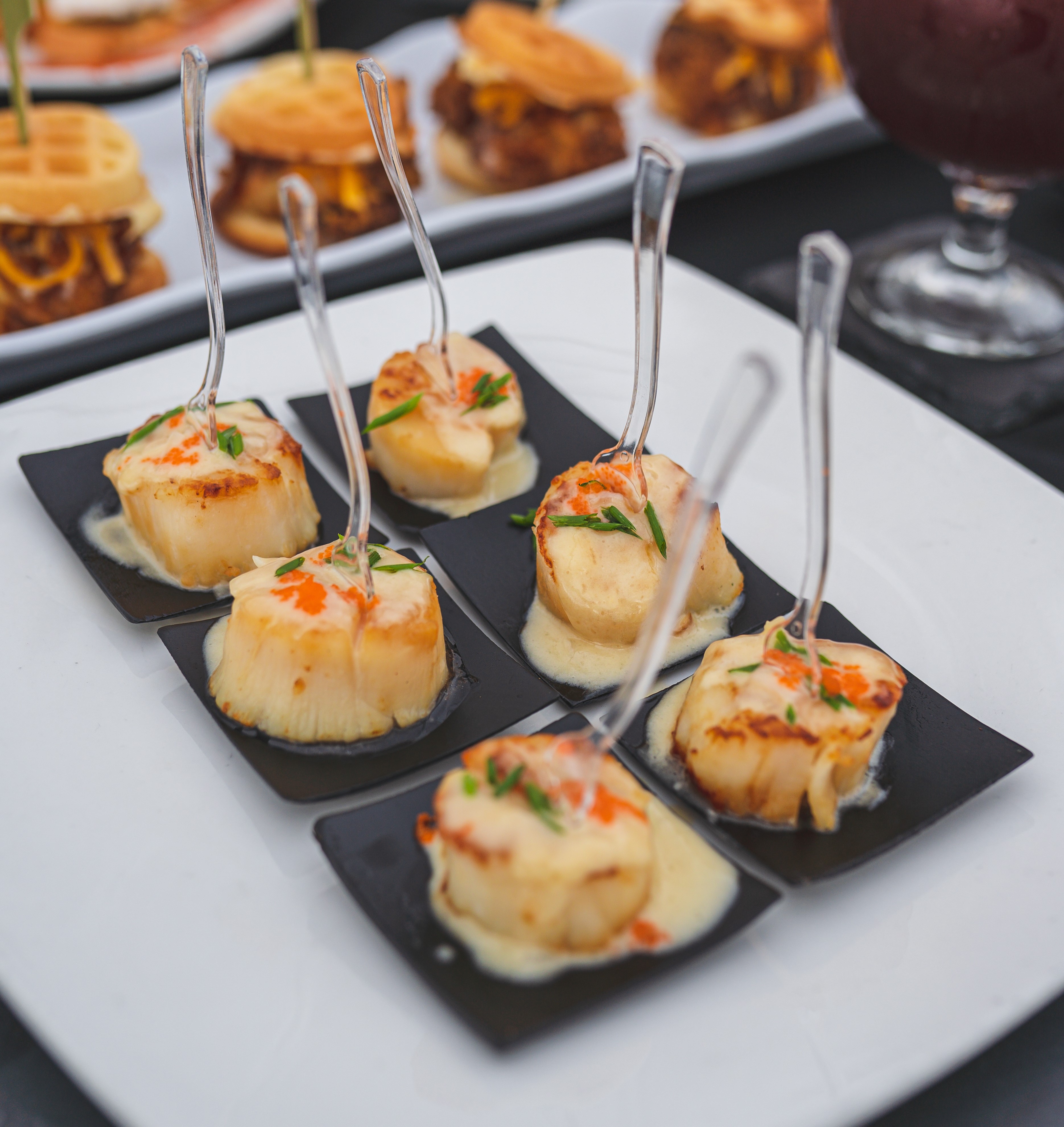 scallops on a platter