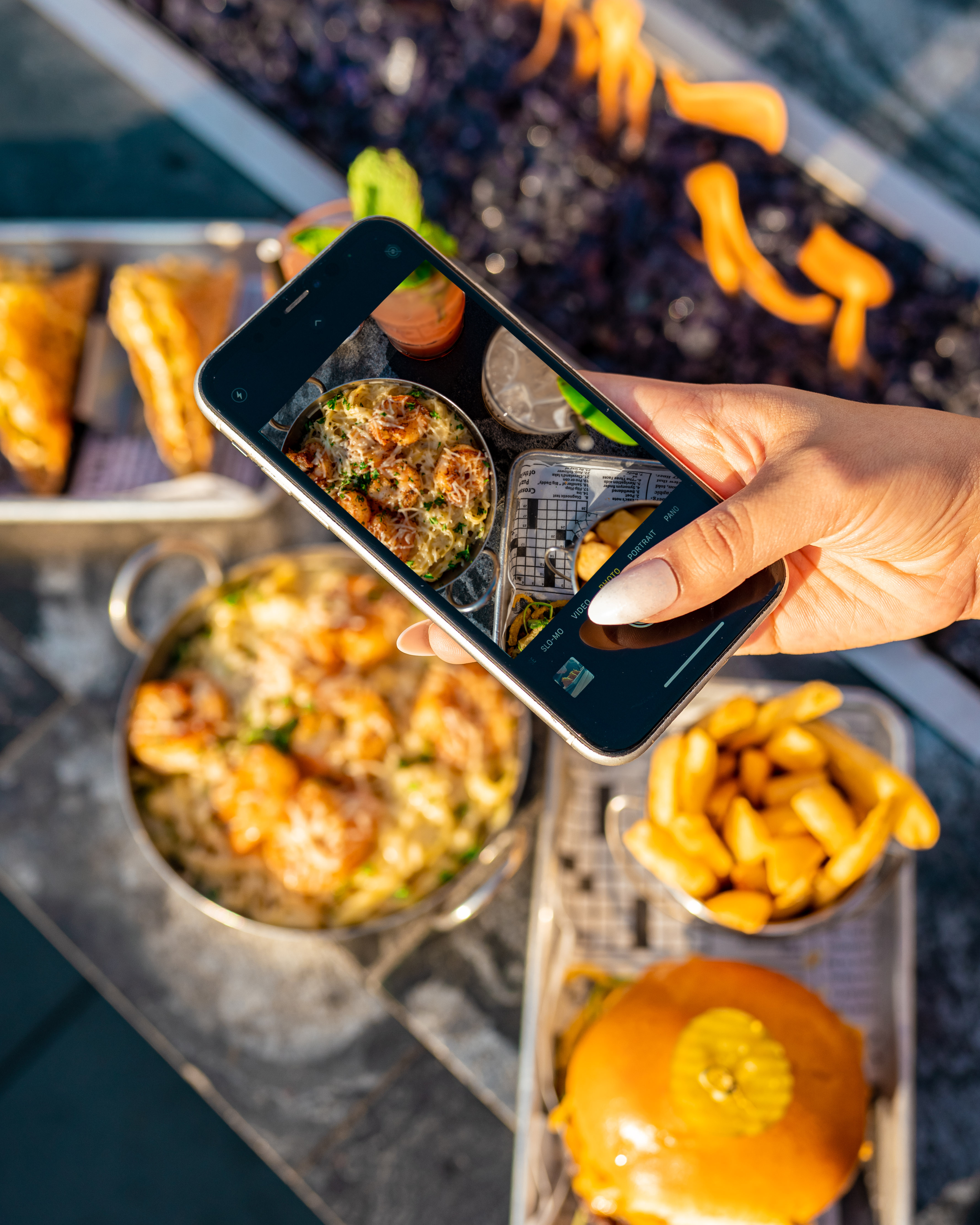 taking a photo of food