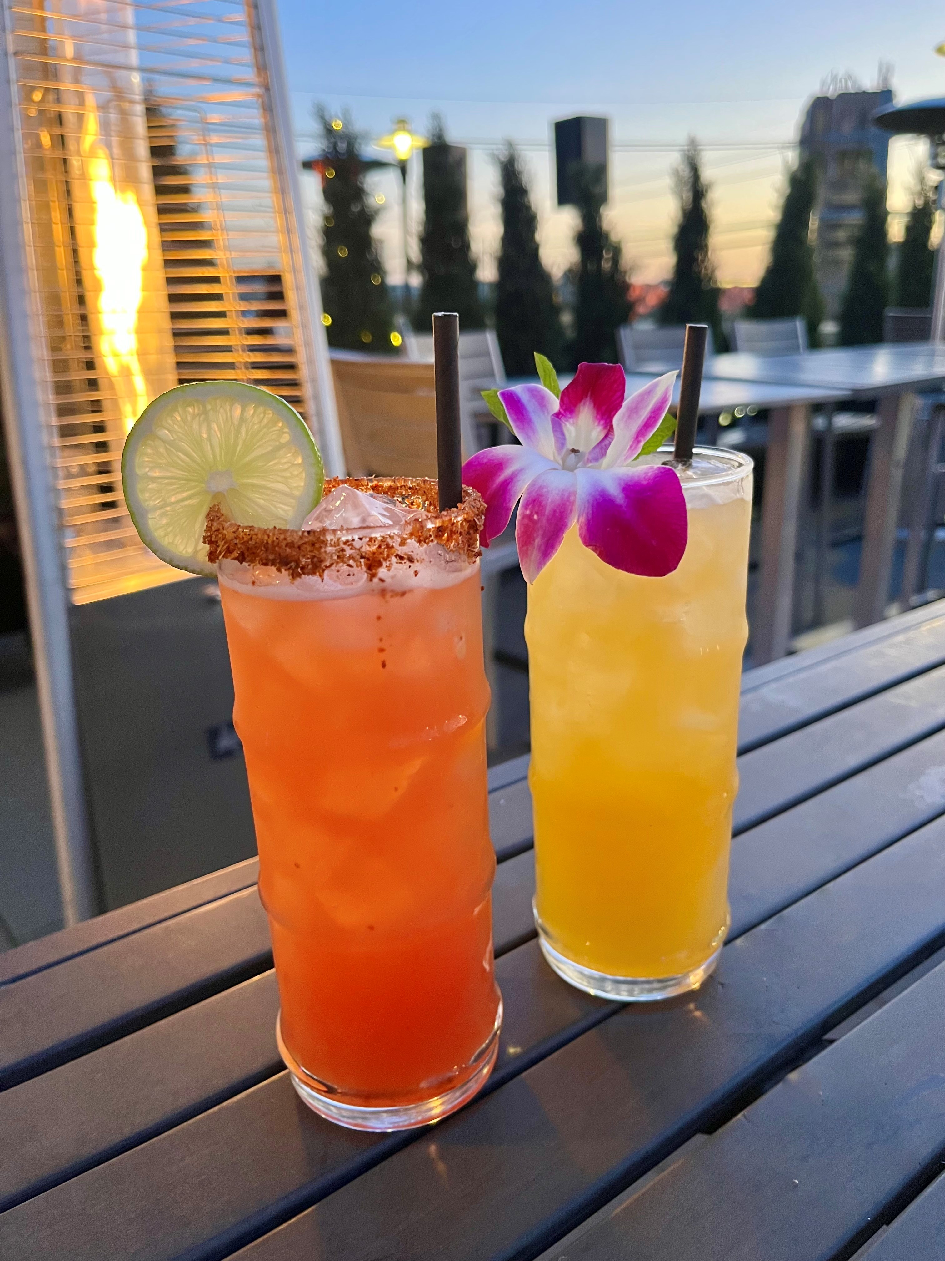 two drinks on a table