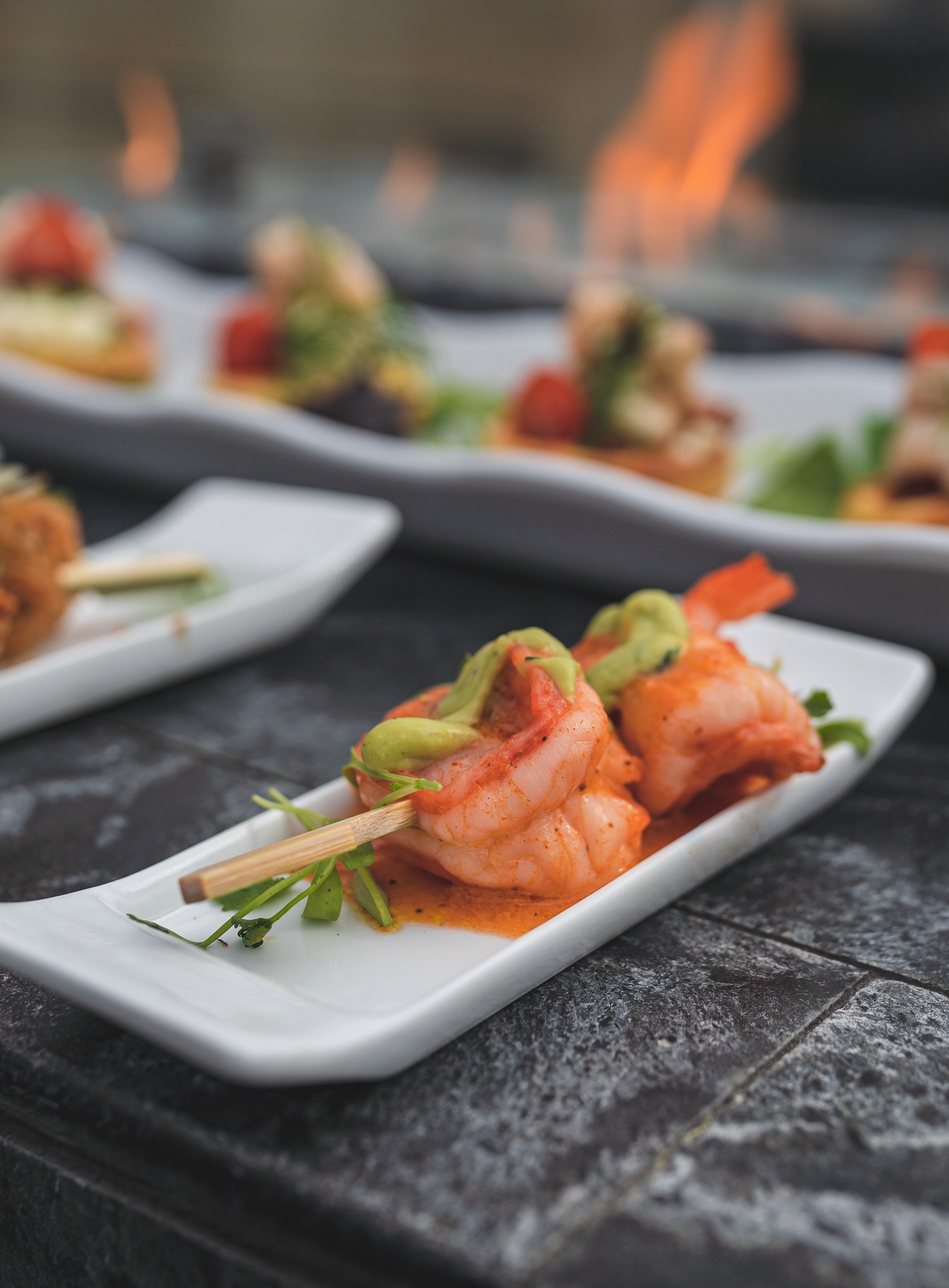 close up of citrus grilled shrimp