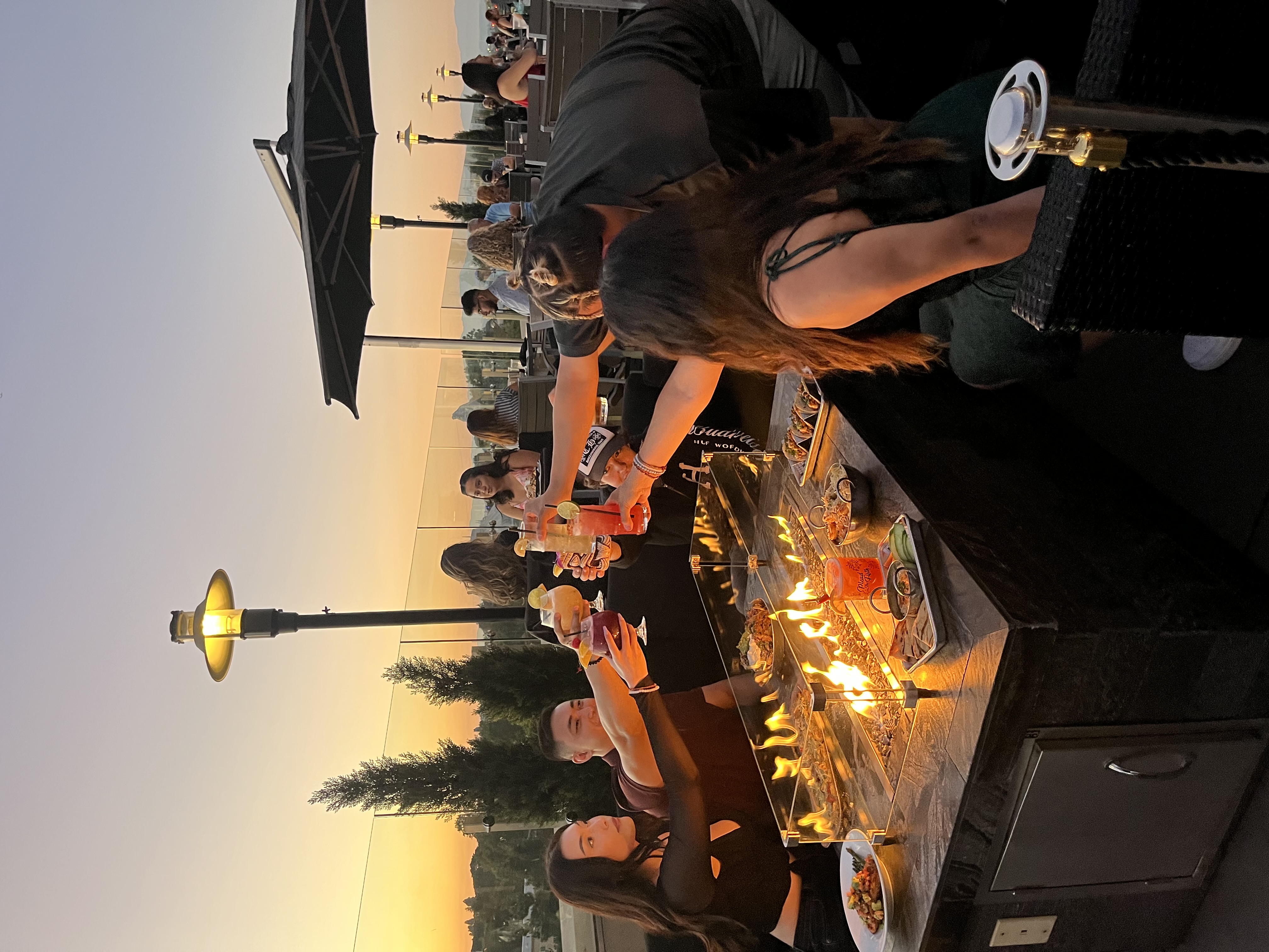 a group of people cheering