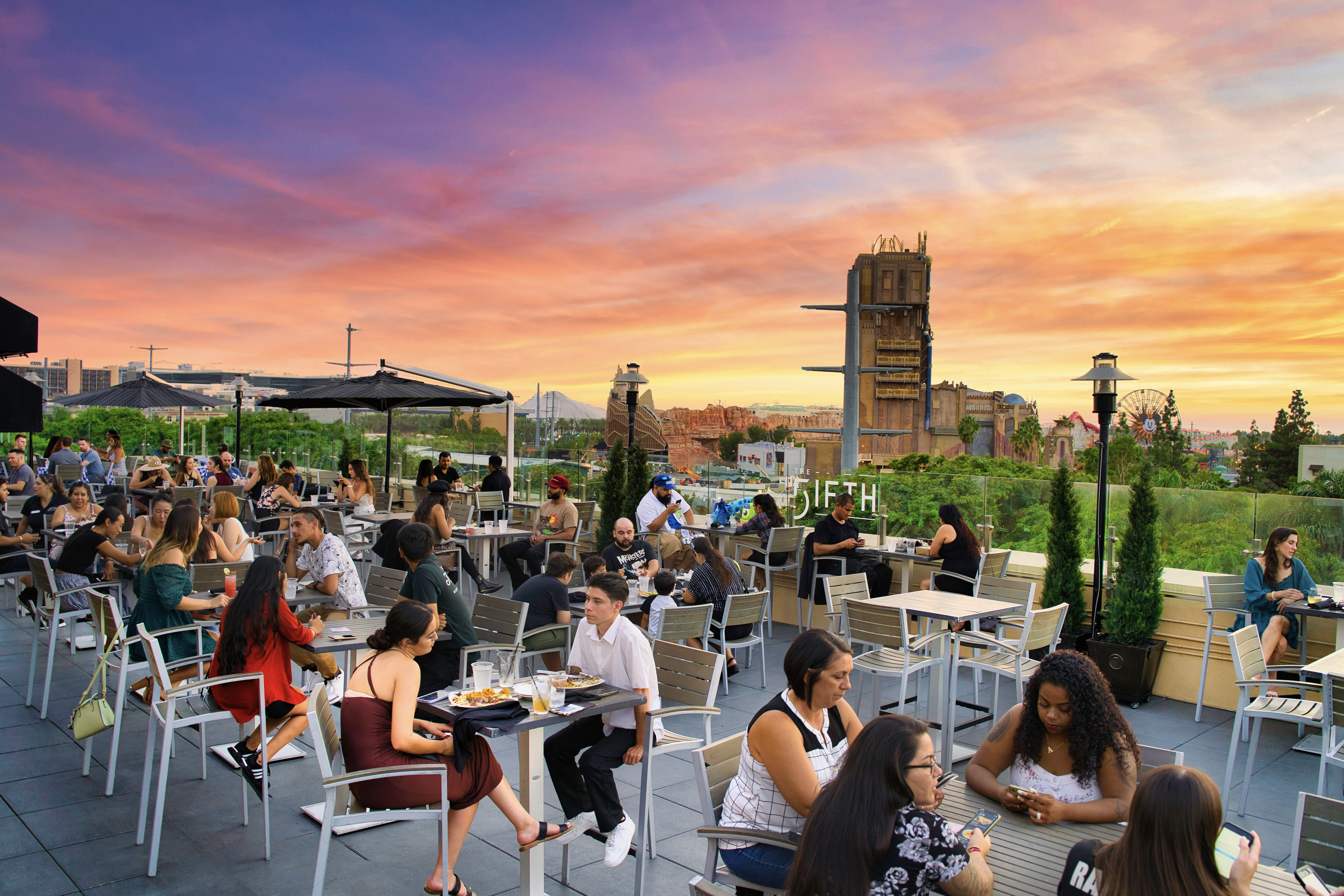a group of people sitting at a table