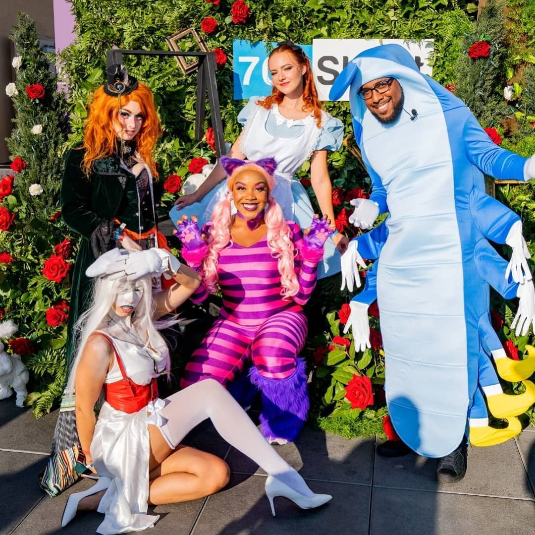 a group of people posing for the camera