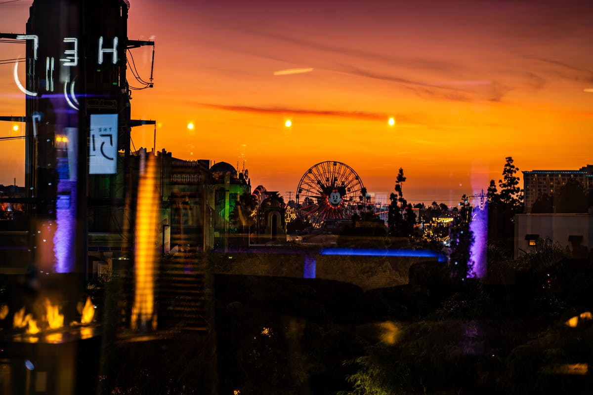 a sunset near disney