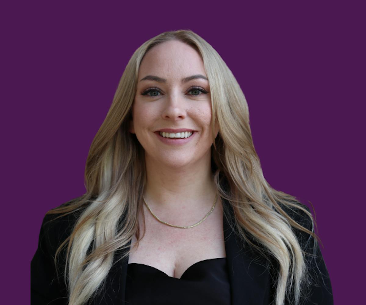 Madison Diskant photo with purple background