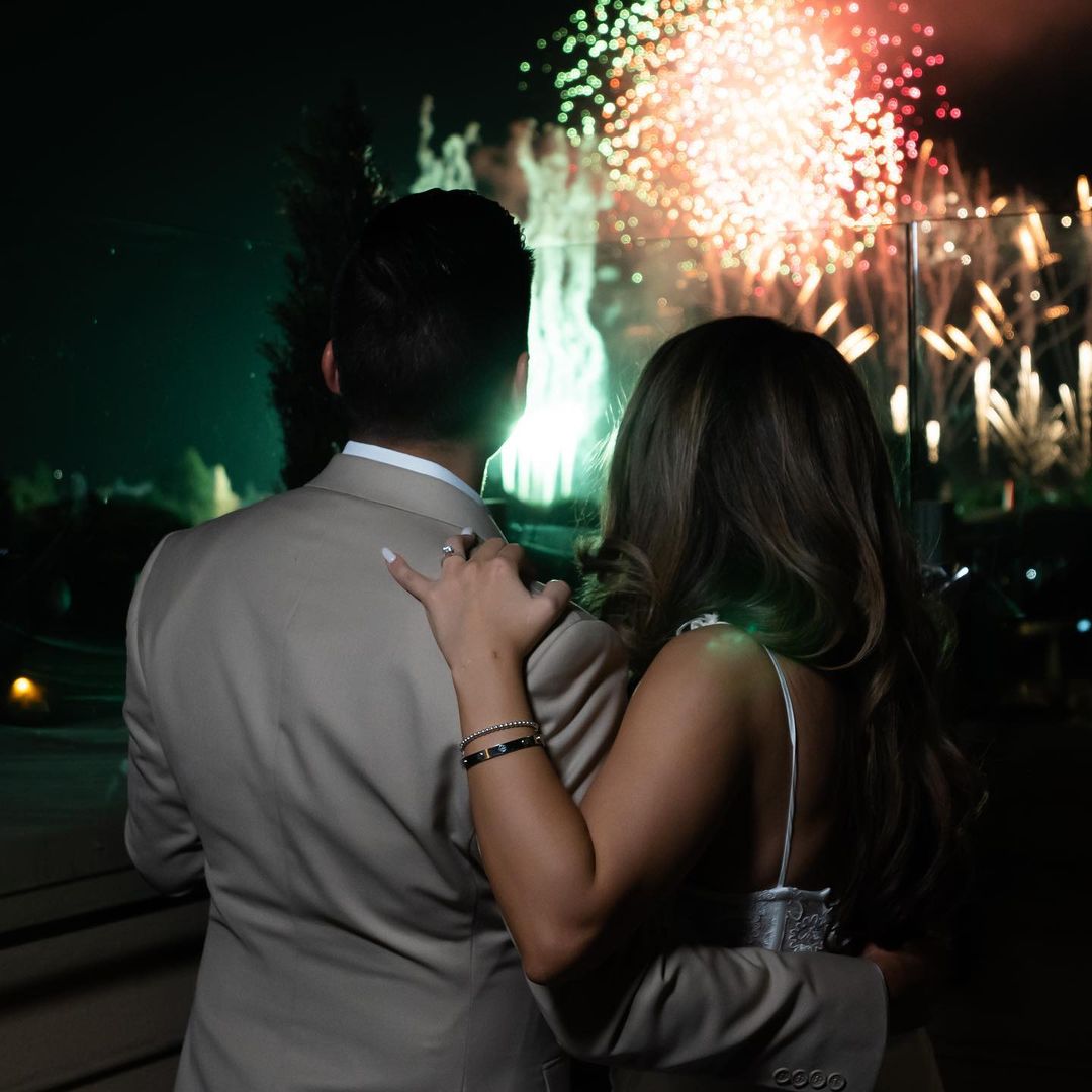 couple watching fireworks