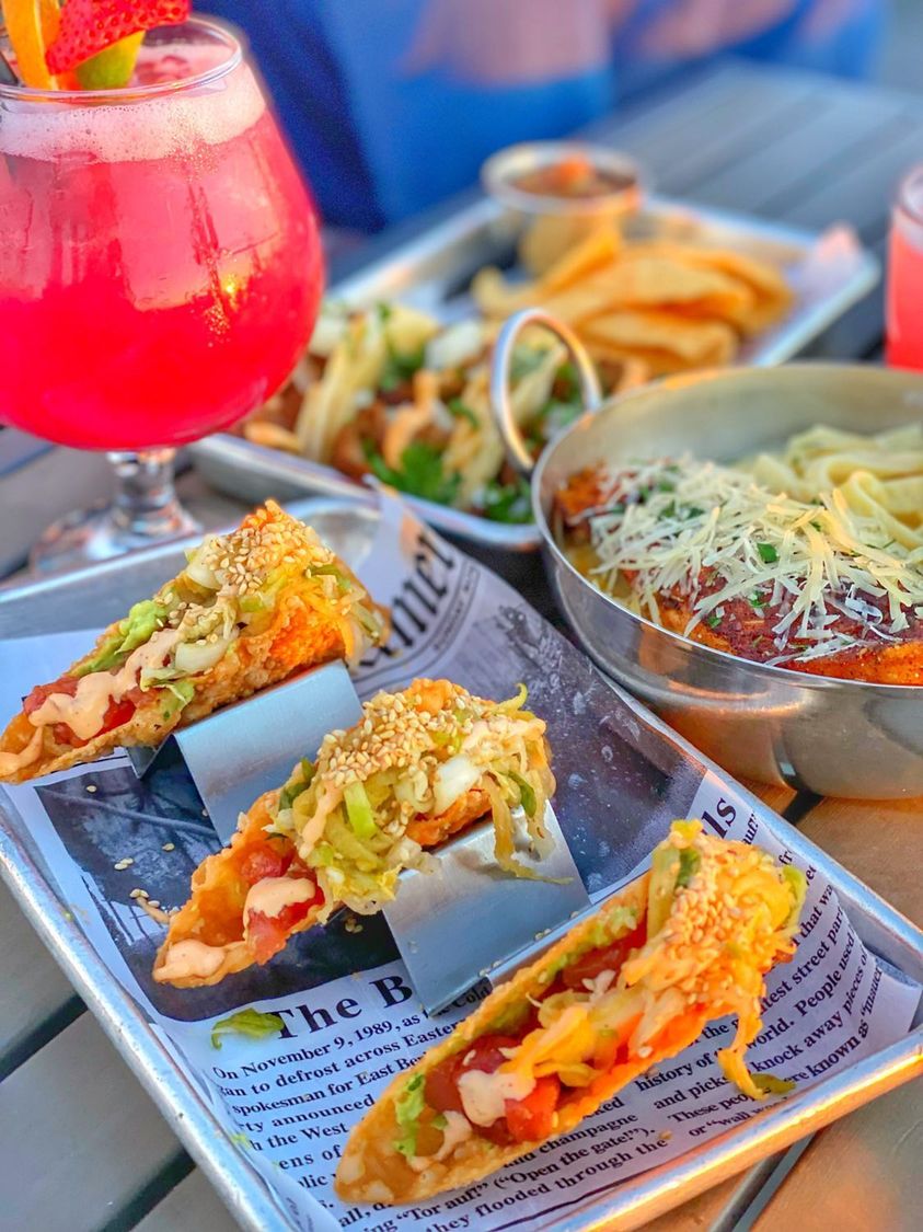 poke tacos and fettuccine