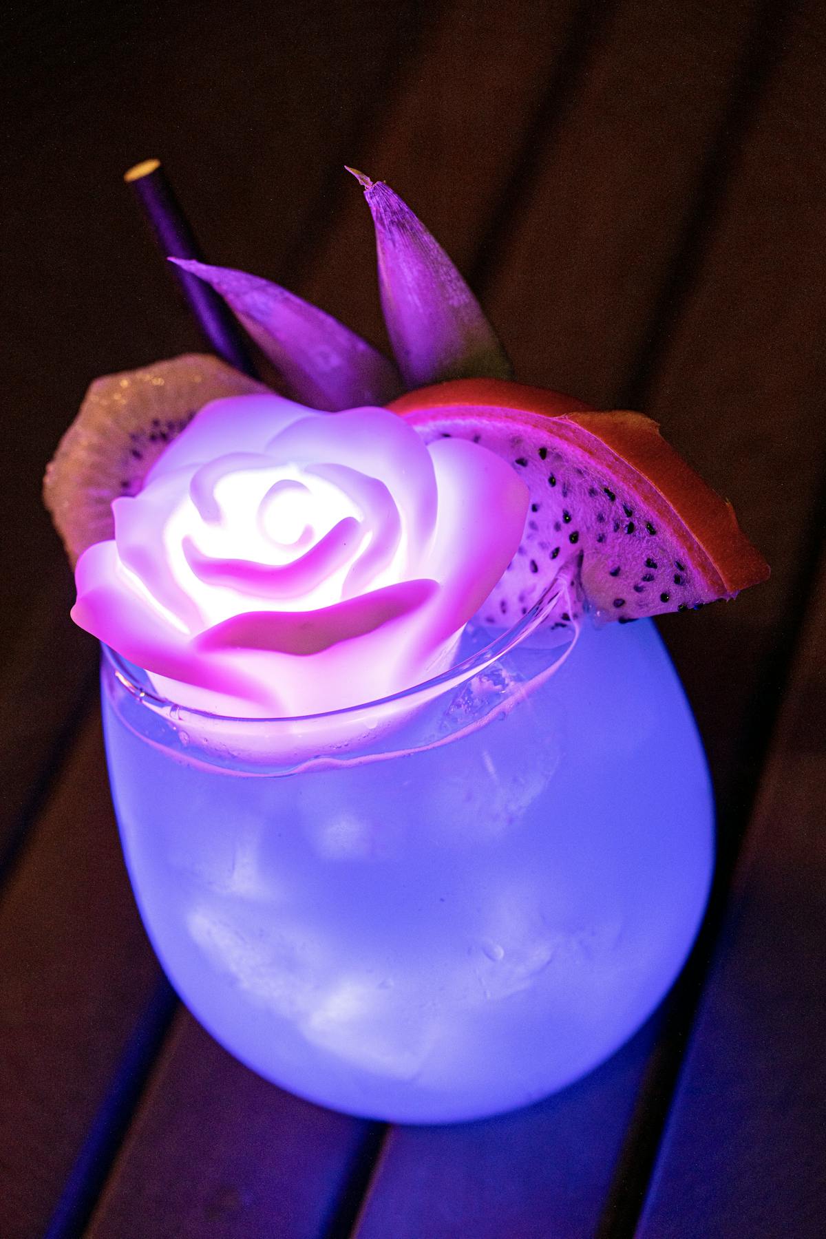 drink with light up flower