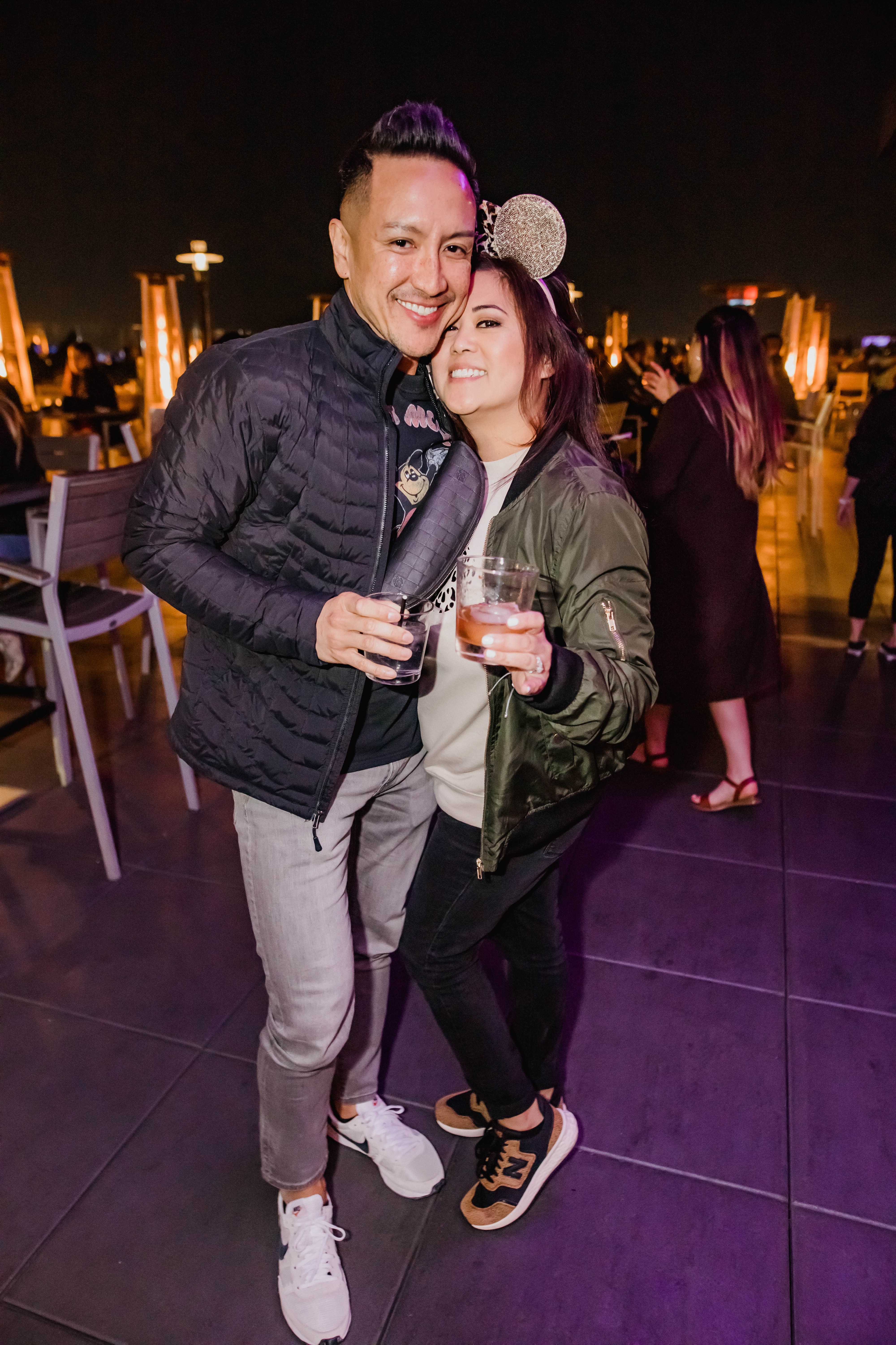 a couple getting a drink