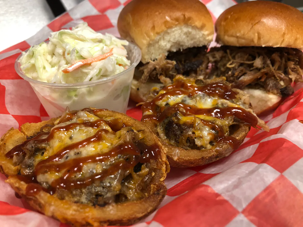a close up of food