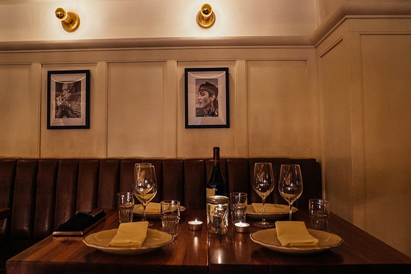 a table with wine glasses