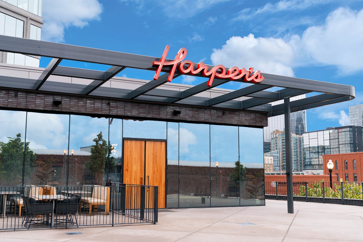 the front door exterior of Harper's Steakhouse