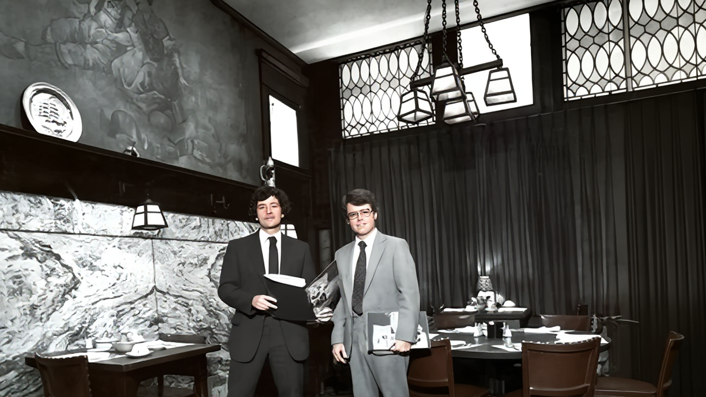 two men posing for the camera