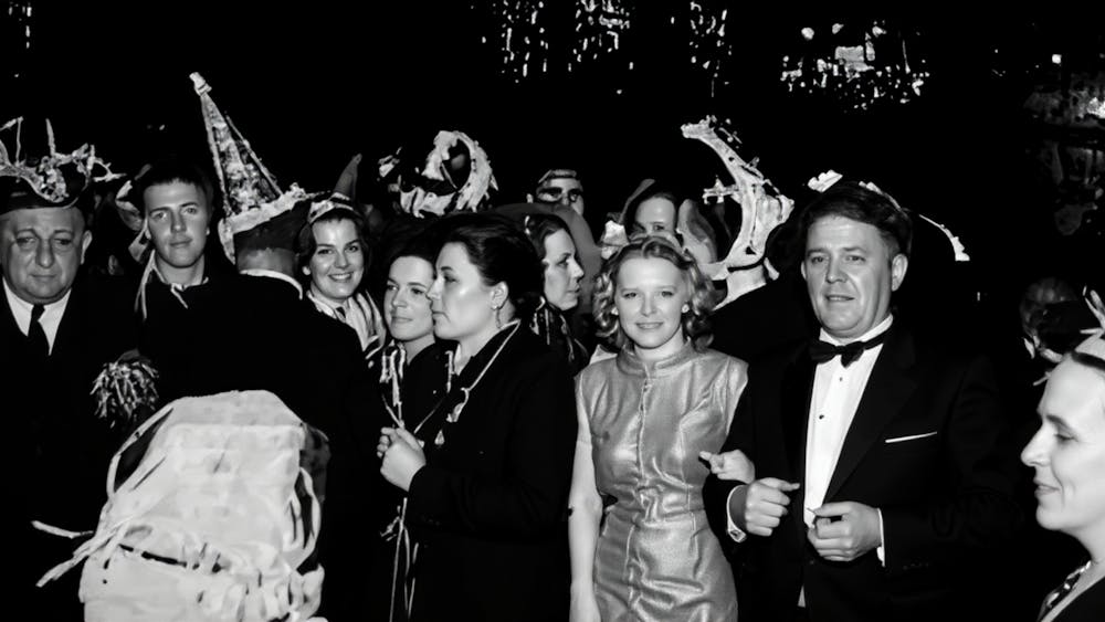 a group of people at a party