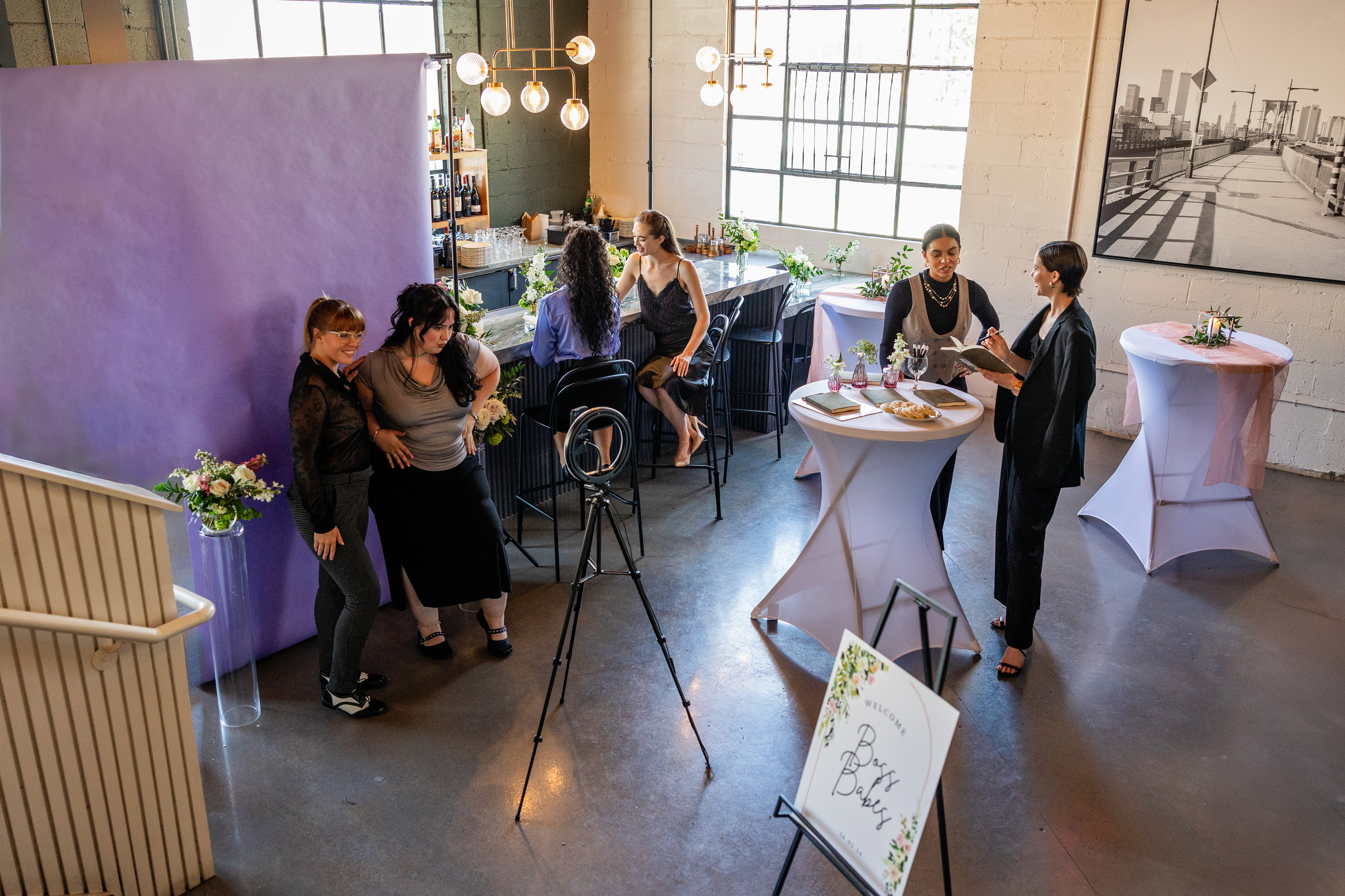 a group of people sitting at a table