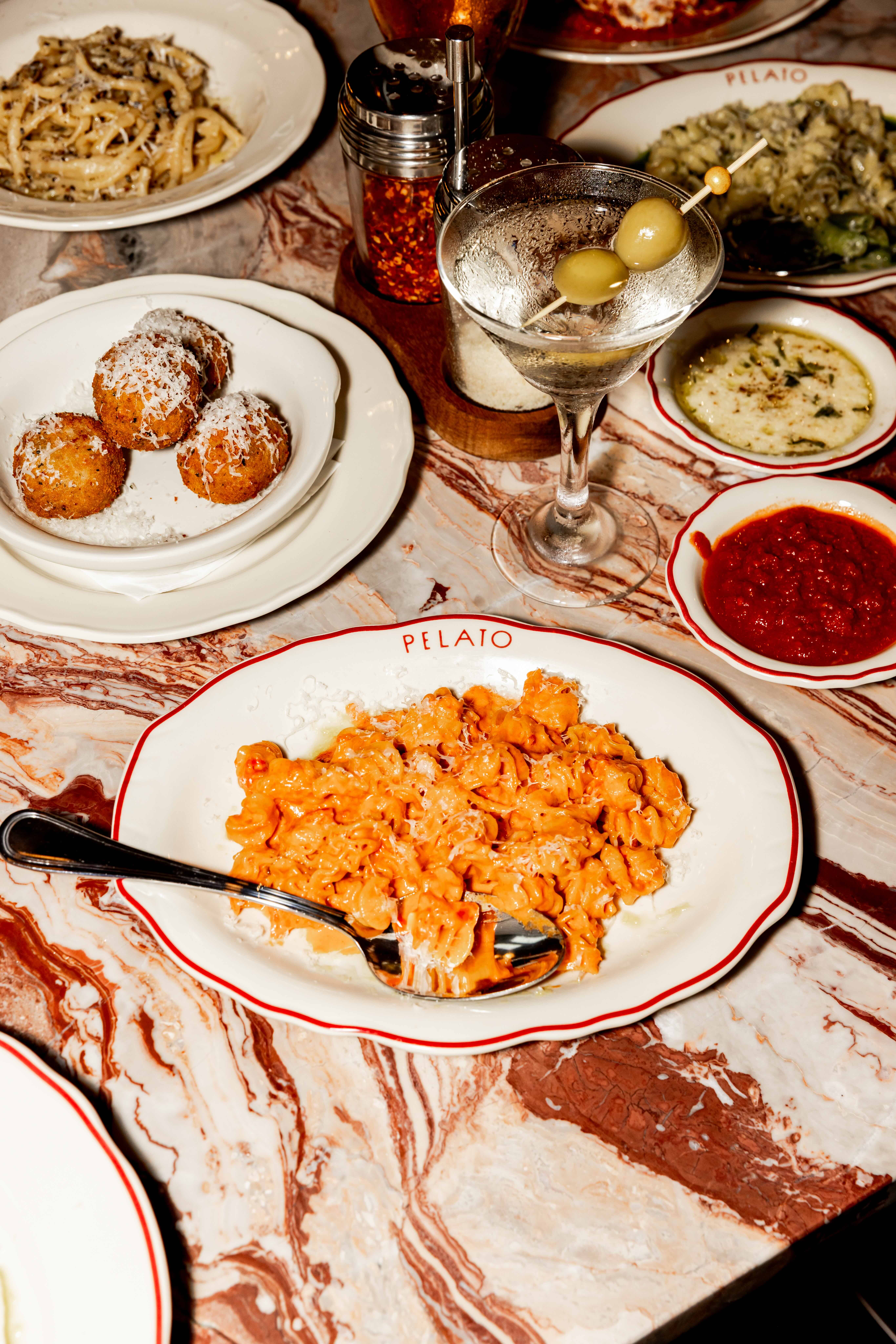 a bunch of food on a plate on a table