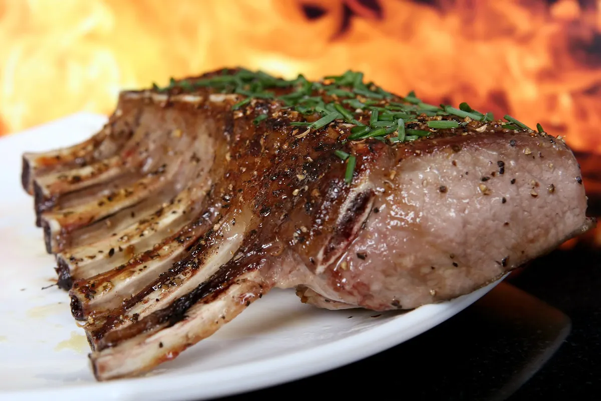 a close up of food on a plate