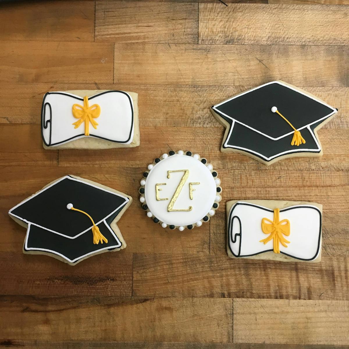 graduation themed cookies