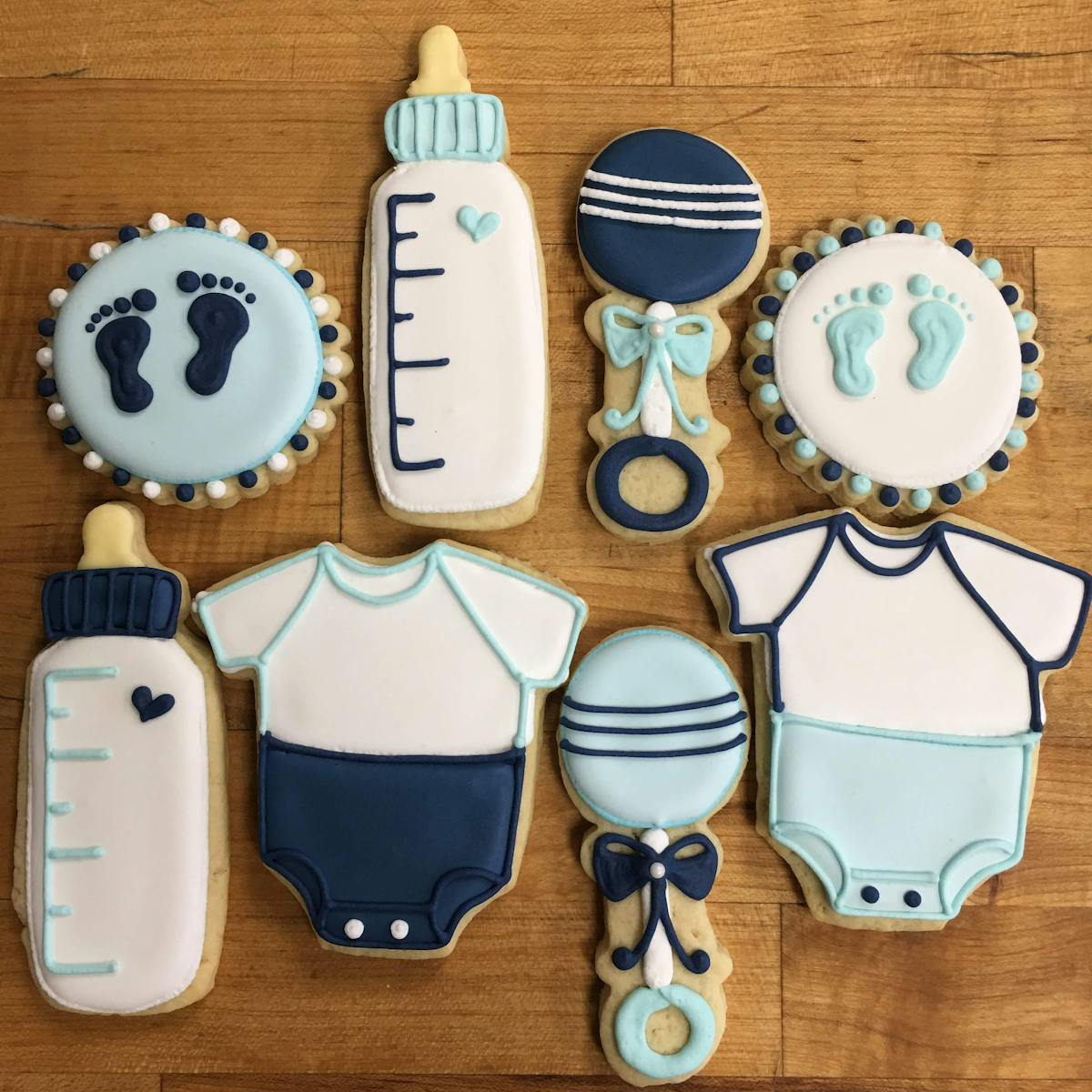 baby boy shower themed cookies