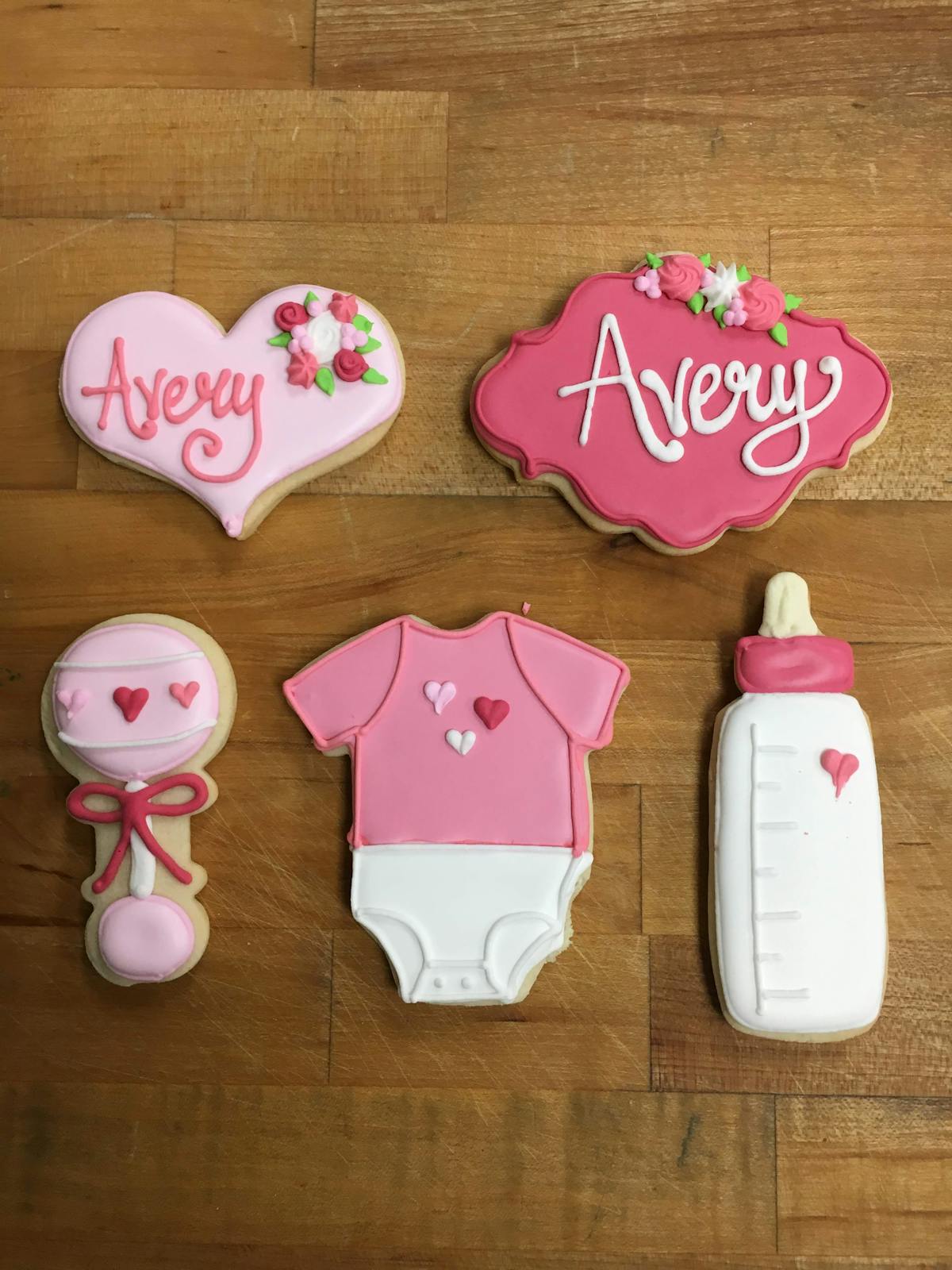 baby girl themed cookies