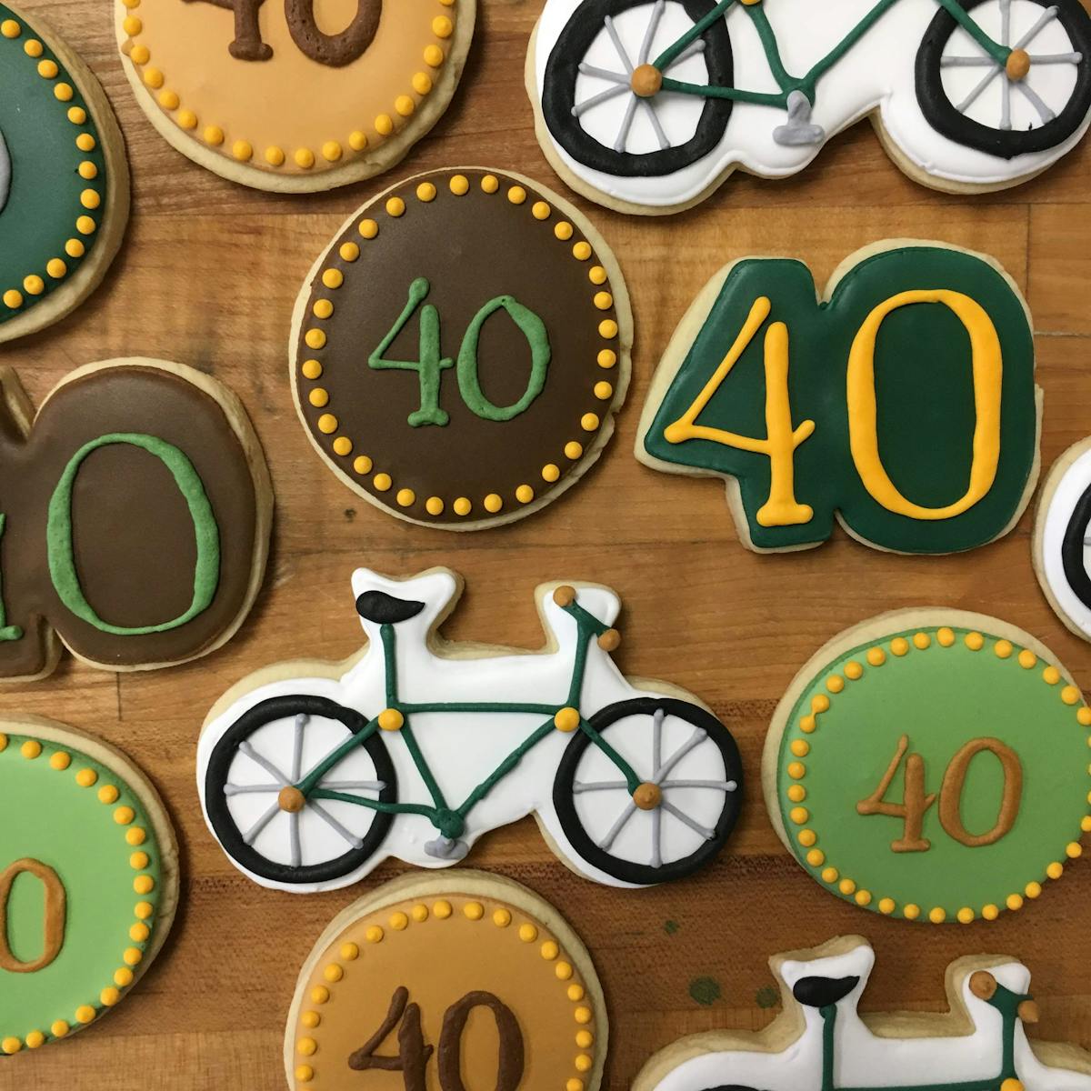 cyclist themed cookies