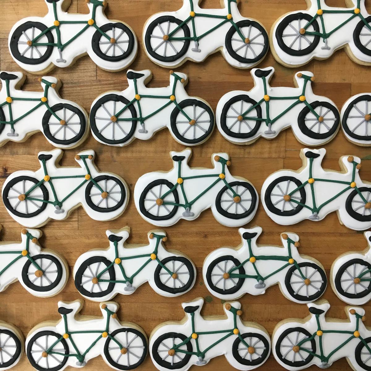 cyclists themed cookies
