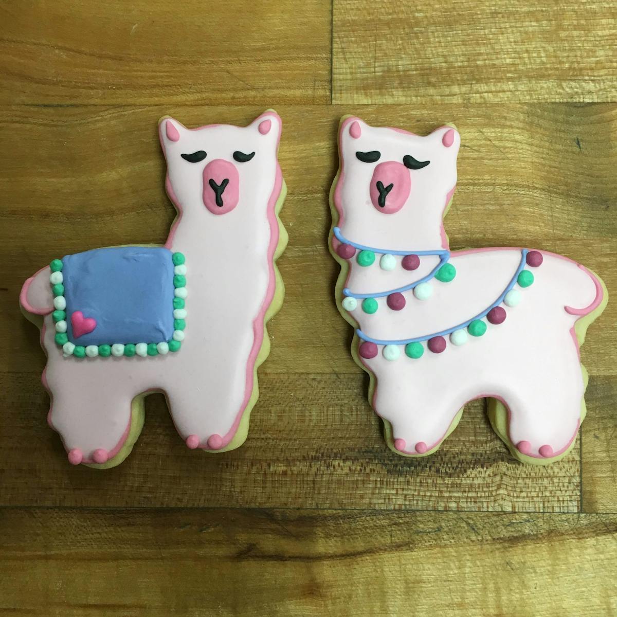 llama-shaped cookies