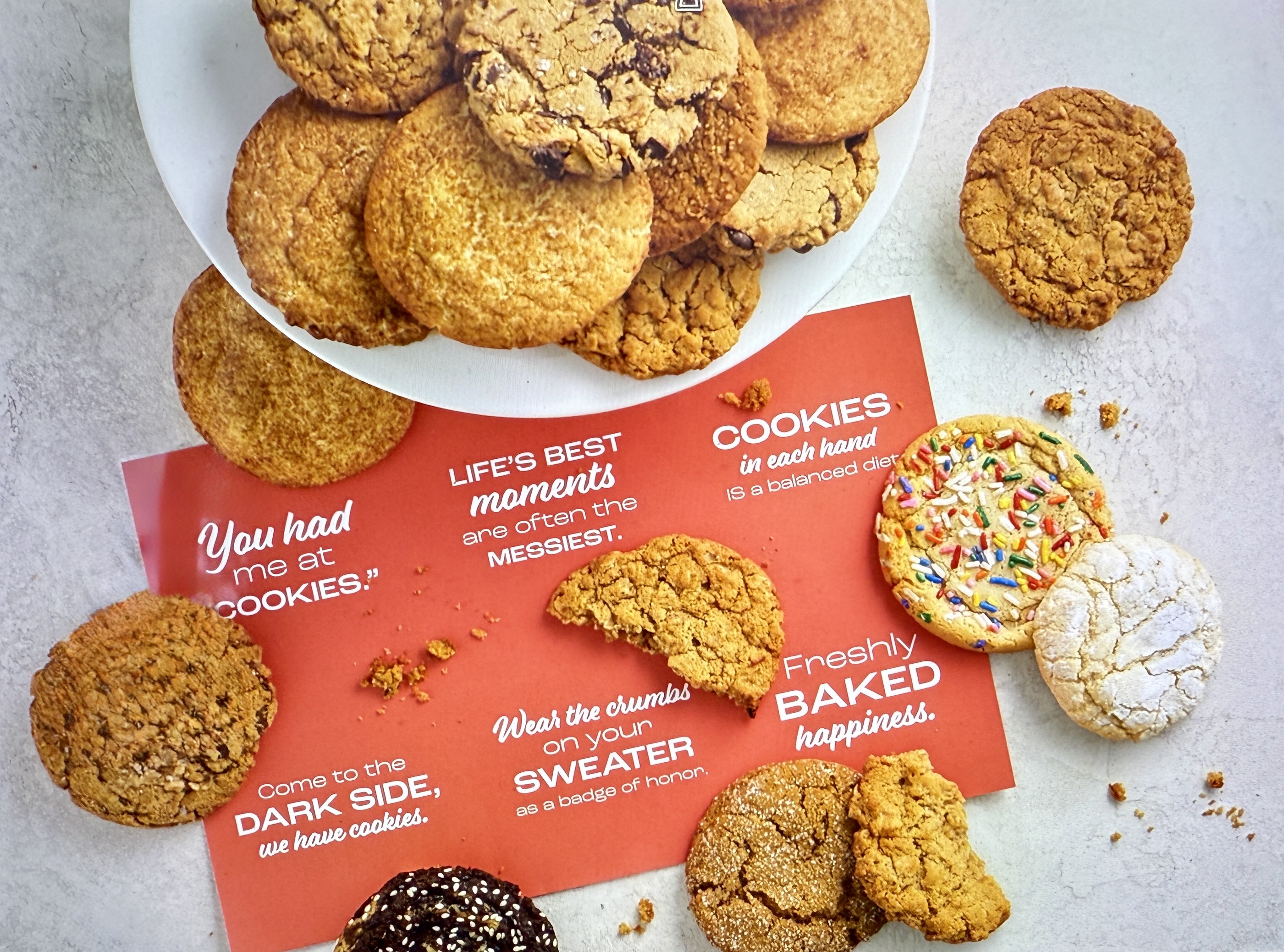 a plate of cookies on a table