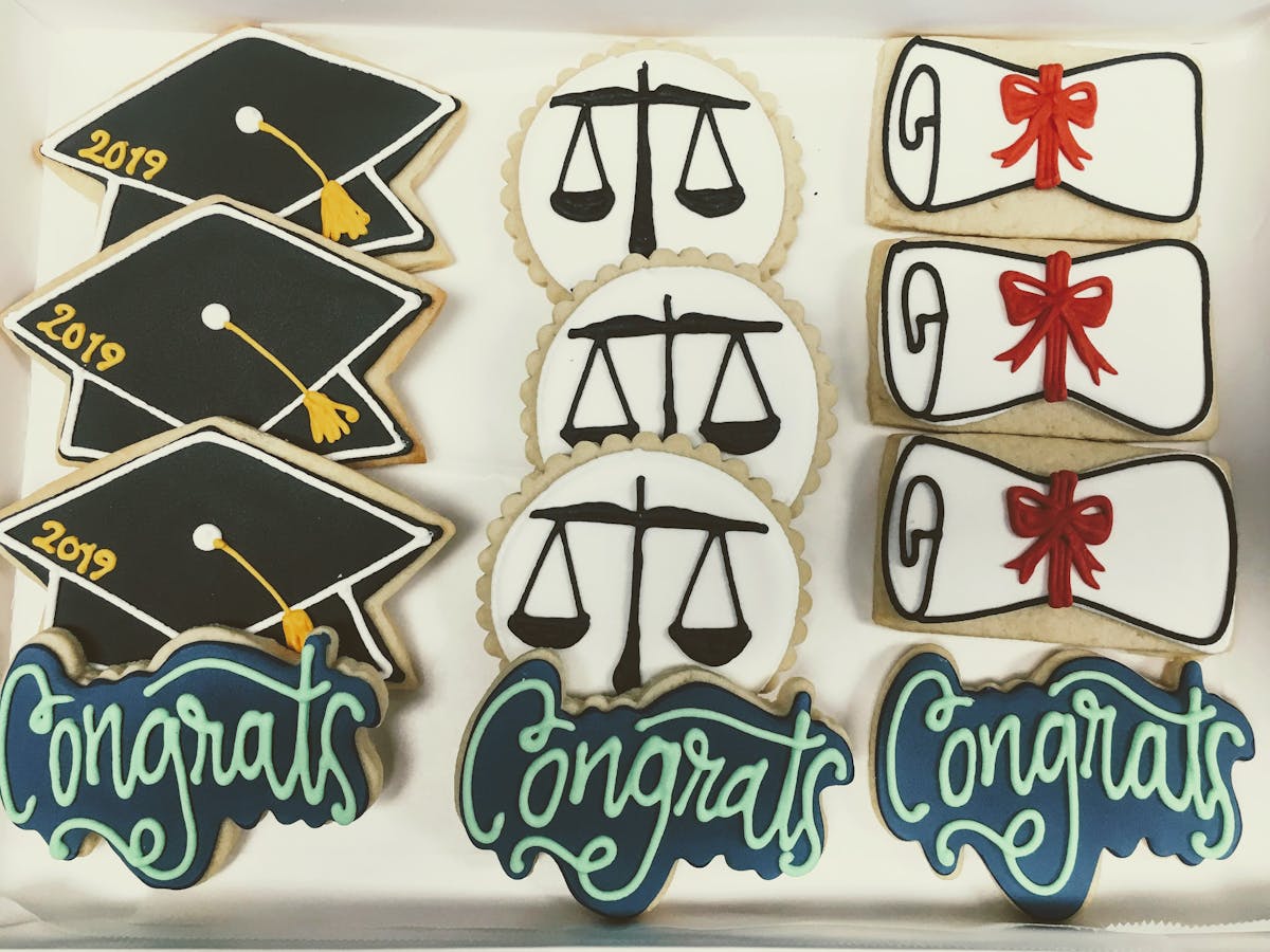 graduation themed cookies