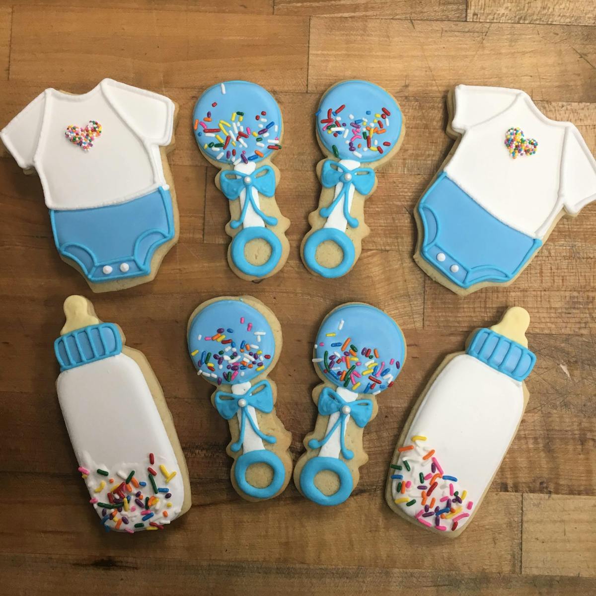 sprinkle themed baby shower cookies
