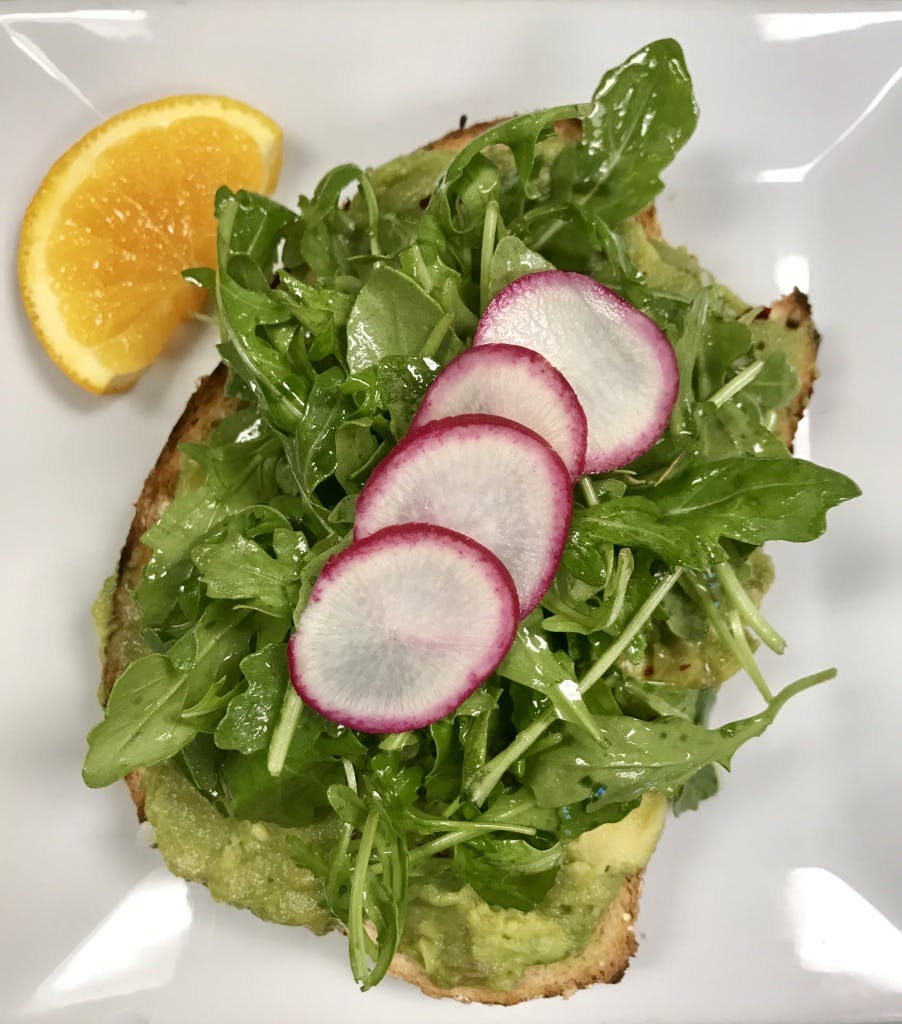 a closeup of a salad