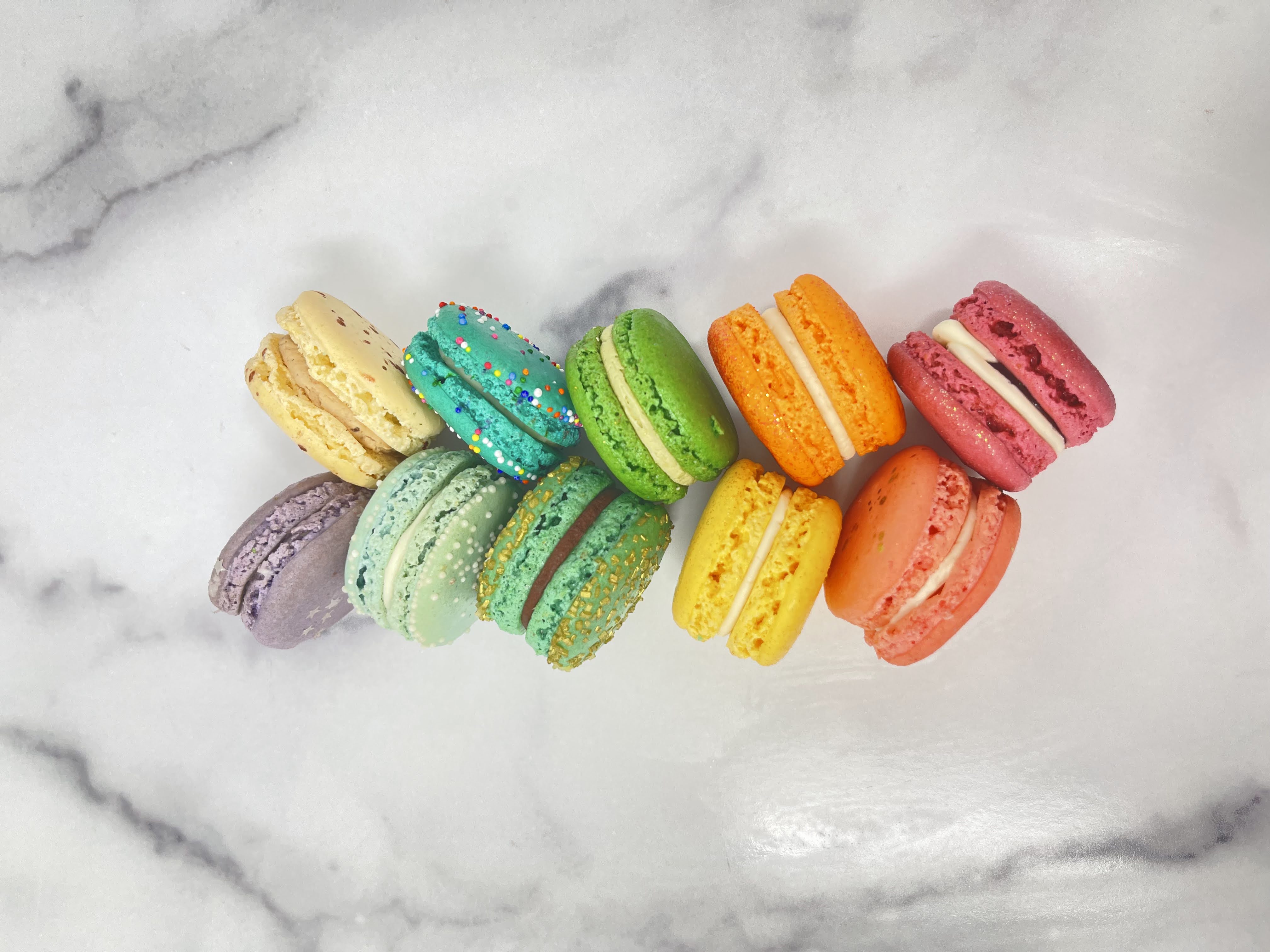 a stack of macarons