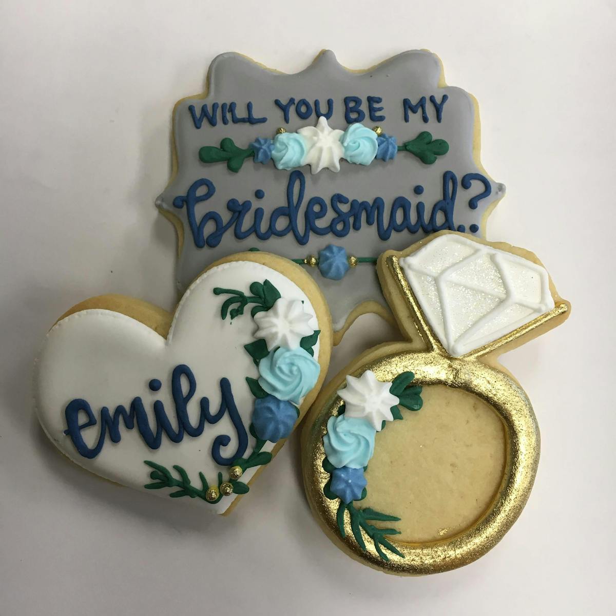 decorated cookies bridal/wedding close up of a decorated cake