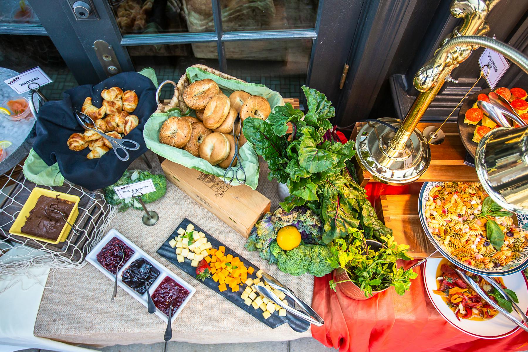 food on a picnic table