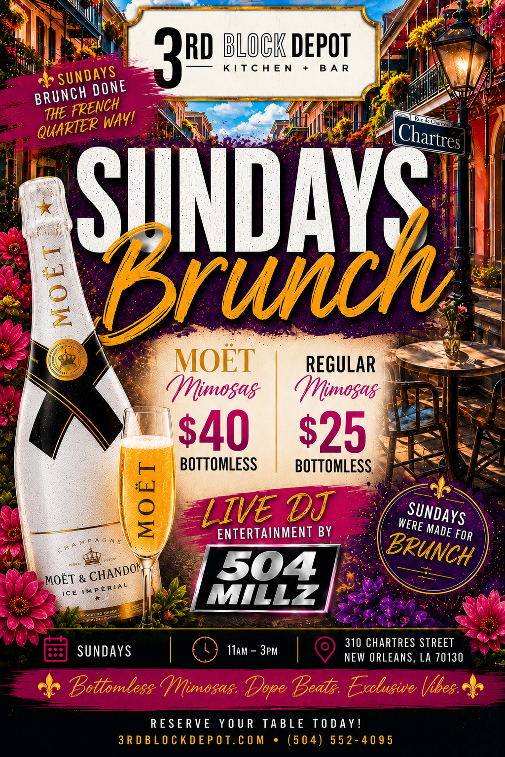 a poster for a brunch