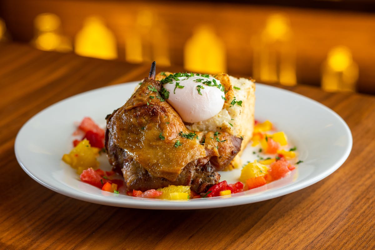a plate of food on a table