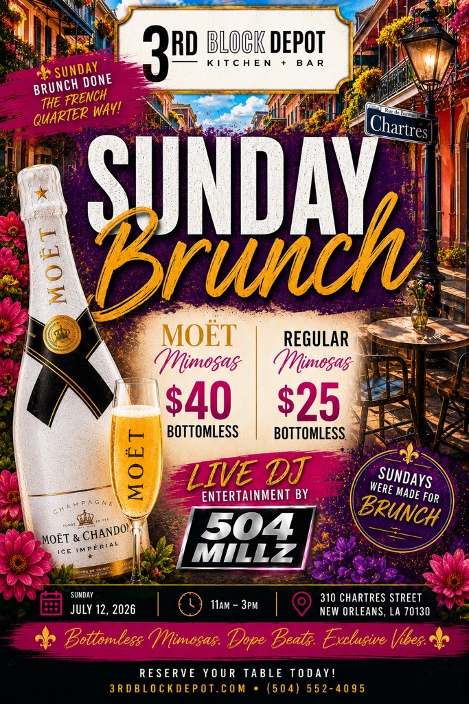 a poster for a brunch