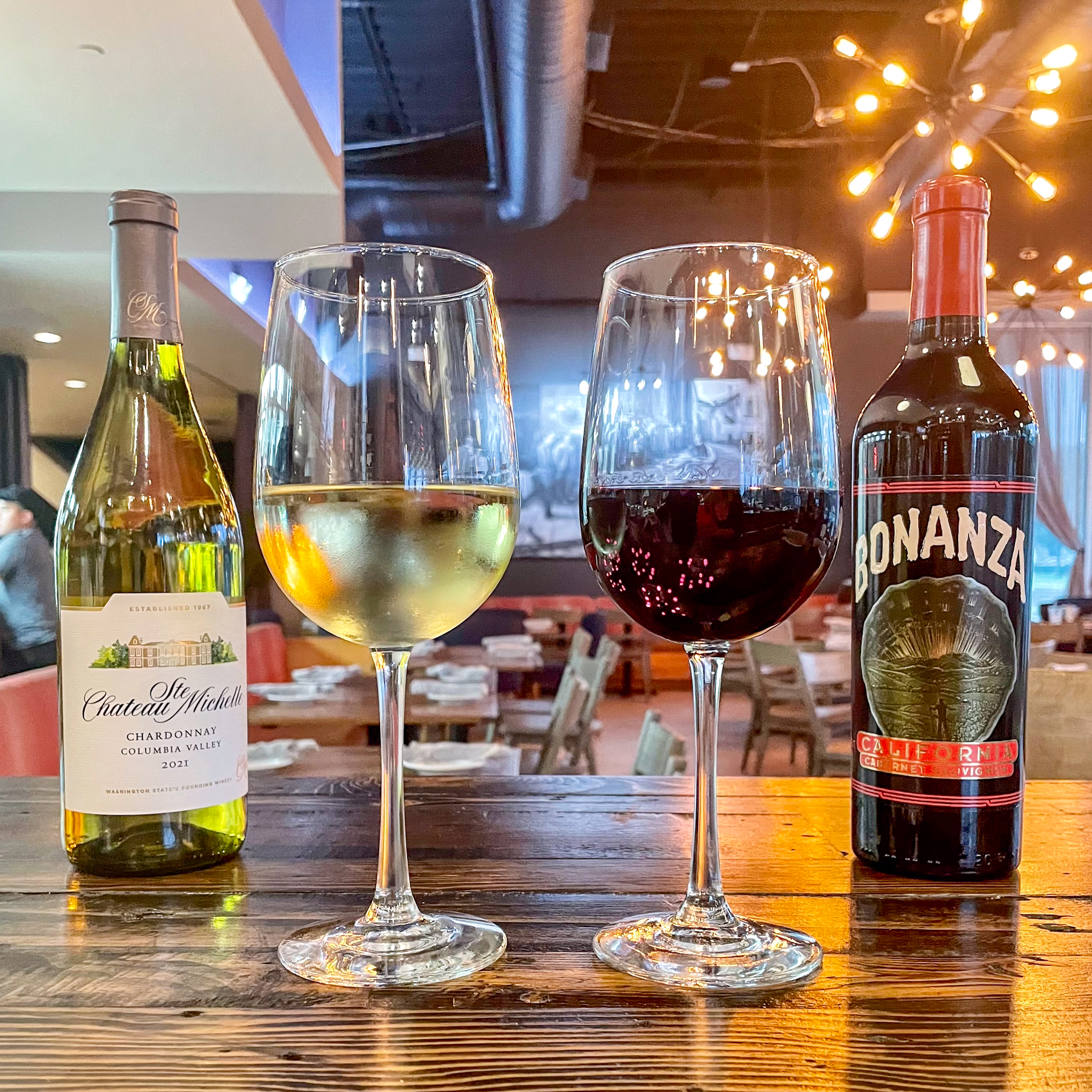 glasses of wine on table